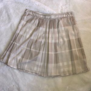 Burberry Pleated Plaid Swing Skirt